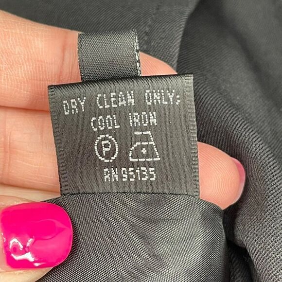 Lafayette 148 Virgin Wool Wrap Front Blazer Black Women Size 10 - Picture 5 of 6